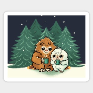 Sasquatch getting cozy Sticker